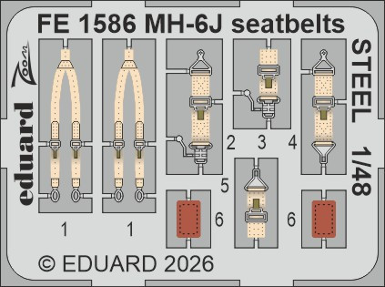 Go to product Eduard FE1586 - 1:48 MH-6J seatbelts - Steel