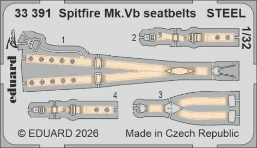 Go to product Eduard 33391 - 1:32 Spitfire Mk.Vb seatbelts - Steel