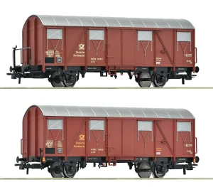 Roco 6600248 H0 - Set of two Post 2s-t/11 Deutsche Bundespost mail wagons, era IV