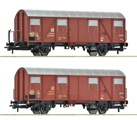 Roco 6600248 H0 - Zestaw 2 wagonów pocztowych typu 2s-t/11, DBP, ep.IV