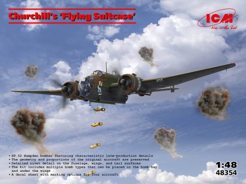 Go to product ICM 48354 - 1:48 Churchill's Flying Suitcase - Handley Page 52 Hampden B.Mk.I