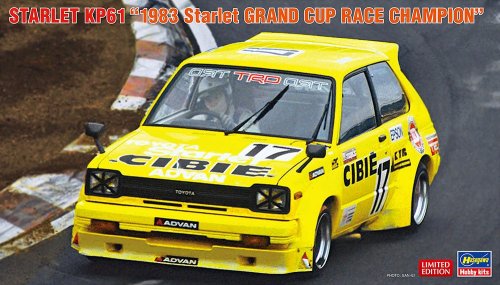 Go to product Hasegawa 20796 - 1:24 Starlet KP61 1983 Starlet Grand Cup Race Champion