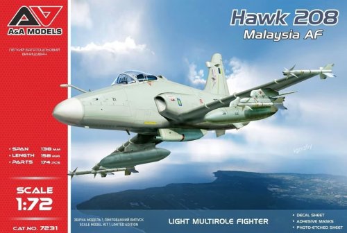 Go to product A&A Models 7231 - 1:72 Hawk 208 Malaysia AF