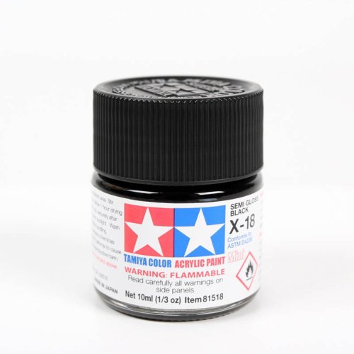 Go to product TAMIYA X-18 - Acrylic paint Semi Gloss Black 10 ml