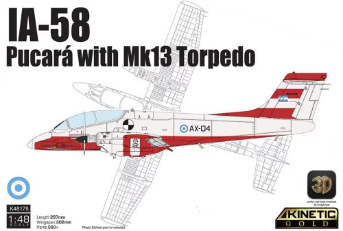 Go to product Pre-order - Kinetic 48178 - 1:48 FMA IA-58 Pucara - with Mk.13 Torpedo