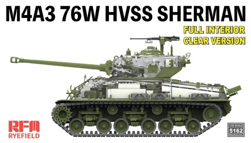Go to product Pre-order - Rye Field Model 5162 - 1:35 M4A3 76W HVSS Sherman Full Interior / Clear Version