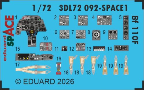 Go to product Eduard 3DL72092 - 1:72 Bf 110F Space 3D Decals