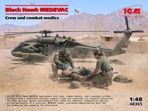 Go to product ICM 48365 - 1:48 Black Hawk MEDEVAC with Crew and Combat Medics