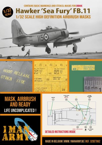 Go to product 1 Man Army 32DET062 - 1:32 Hawker Sea Fury FB.11 - DBMK
