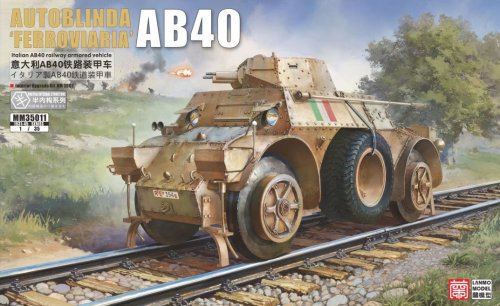 Go to product Pre-order - Lanmo Model MM35011 - 1:35 Italian AB 40 Autoblinda Ferroviaria