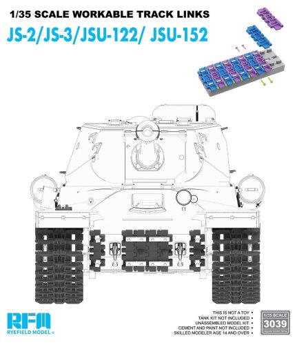 Go to product Rye Field Model 3039 - 1:35 JS-2 / JS-3 / JSU-122 / JSU-152 Workable Track Links