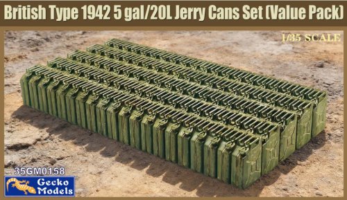 Go to product Gecko Models 35GM0158 - 1:35 British Type 1942 5 gal / 20 l Jerry Cans Set Value Pack