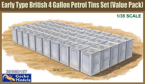Go to product Gecko Models 35GM0157 - 1:35 Early Type British 4 Gallon Petrol Tins Set Value Pack