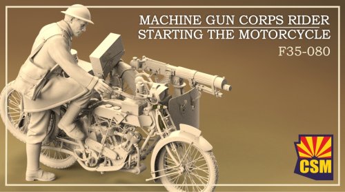 Go to product Copper State Models CSM F35080 - 1:35 Machine Gun Corps Rider Starting the Motorcycle