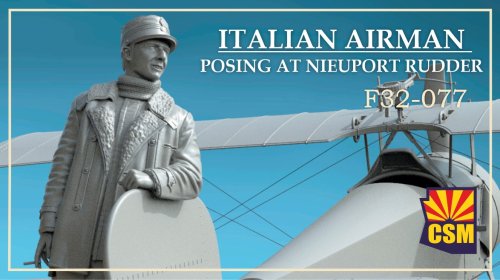 Go to product Copper State Models CSM F32077 - 1:32 Italian Airman Posing at Nieuport Rudder