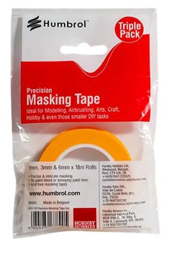 Go to product Humbrol AG5110 - Set of masking tapes in widths of 1 / 3 / 6 mm x 18 m