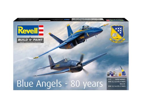 Go to product Revell 05613 - 1:72 Blue Angels - 80 years F/A-18E Super Hornet & F6F-5 Hellcat model with paints