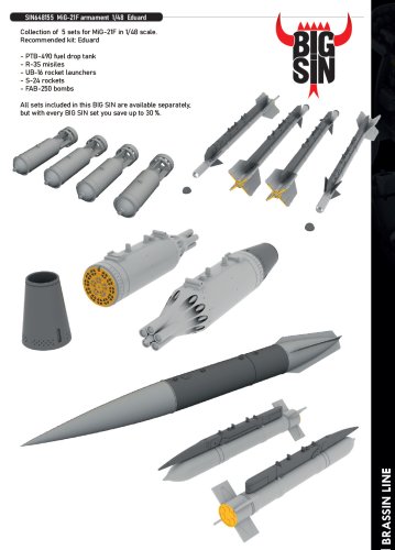 Go to product Eduard SIN648155 - 1:48 MiG-21F armament