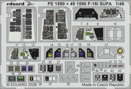 Go to product Eduard FE1590 - 1:48 F-16I SUFA Kinetic Gold edition kit