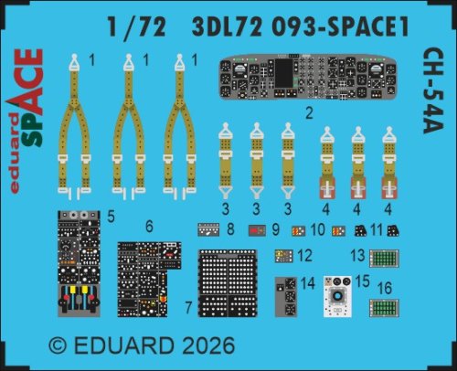 Go to product Eduard 3DL72093 - 1:72 CH-54A Space 3D Decals