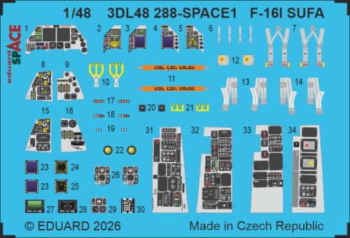 Go to product Eduard 3DL48288 - 1:48 F-16I SUFA Space 3D Decals