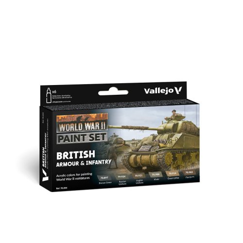 Go to product VALLEJO 70204 - WWII British Armour & Infantry - Paint Set