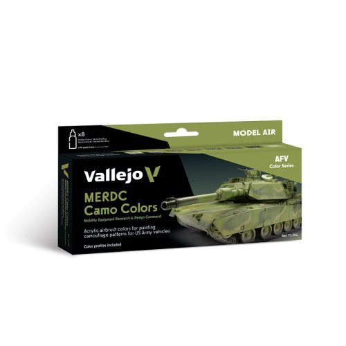 Go to product VALLEJO Model Air Set 71202 - MERDC Camo Colors US Vehicles