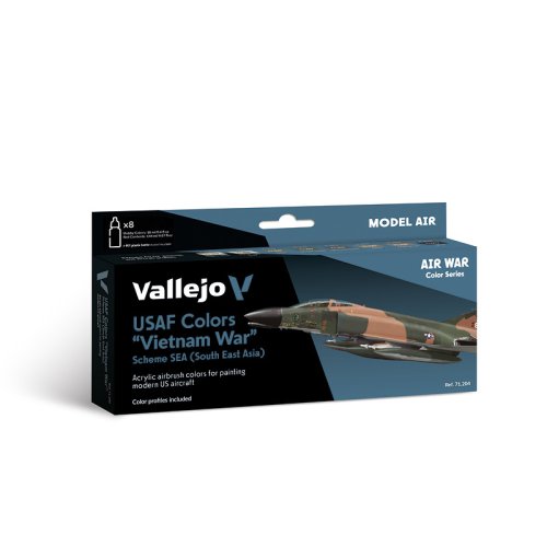 Go to product VALLEJO Model Air Set 71204 - USAF Colors Vietnam War Scheme Sea (South East Asia)
