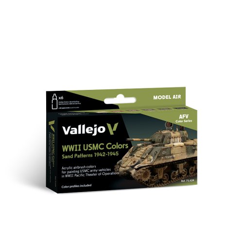 Go to product VALLEJO 71624 - WWII USMC Colors Sand Patterns 1942-1945 - Model Air Set