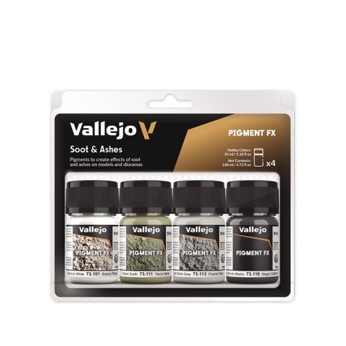Go to product VALLEJO Pigments Set 73193 - Soot & Ashes 4 x 35ml