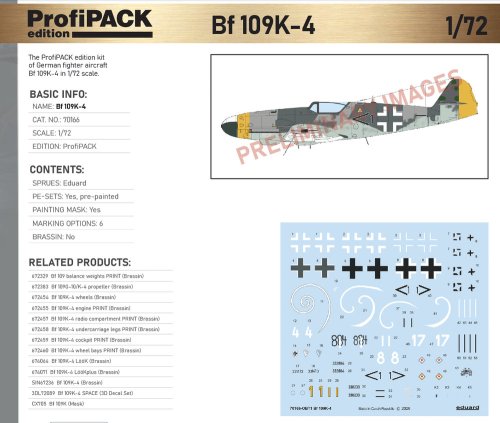 Go to product Pre-order - Eduard 70166 - 1:72 Bf 109K-4