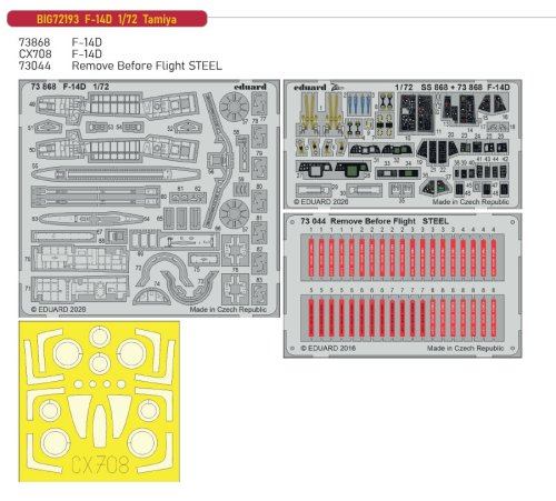 Go to product Eduard BIG72193 - 1:72 F-14D PE Parts