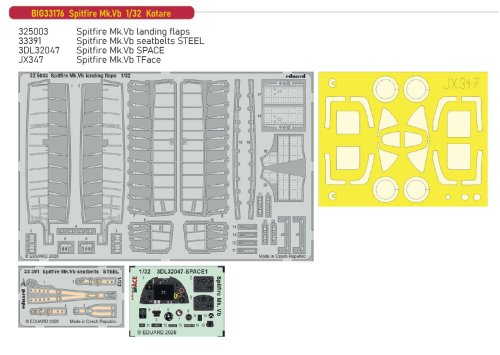 Go to product Eduard BIG33176 - 1:32 Spitfire Mk.Vb PE Parts