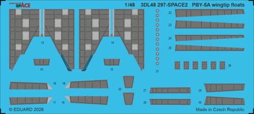 Go to product Eduard 3DL48297 - 1:48 PBY-5A wingtip floats 3D decals Space