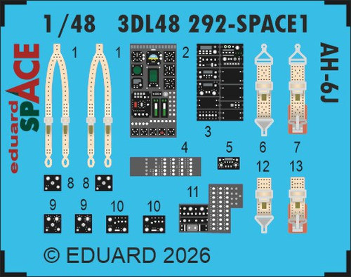 Go to product Eduard 3DL48292 - 1:48 AH-6J 3D decals Space