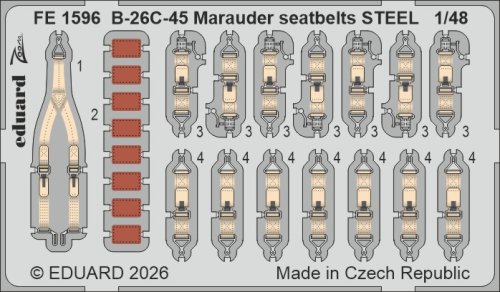 Go to product Eduard FE1596 - 1:48 B-26C-45 Marauder seatbelts Steel