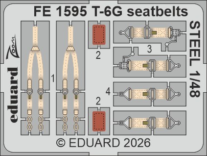 Go to product Eduard FE1595 - 1:48 T-6G seatbelts Steel