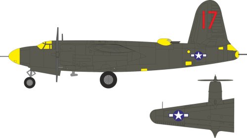 Go to product Eduard EX1189 - 1:48 B-26C-45 Marauder US national insignia & tail marking masks