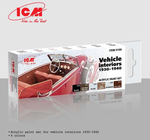 Go to product ICM 3100 - Vehicle Interiors 1930-1940 paints set