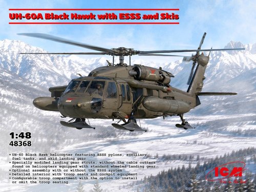 Go to product ICM 48368 - 1:48 UH-60A Black Hawk with ESSS and Skis
