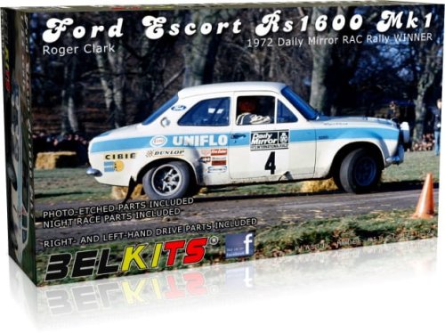 Go to product BELKITS 007 - 1:24 Ford Escort RS1600 MKI - Roger Clark Winner Daily Mirror RAC Rally 1972