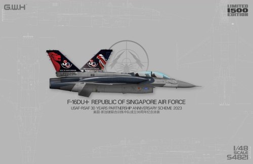 Go to product Great Wall Hobby S4821 - 1:48 F-16DU+ Republic Singapore AF USAF-RSAF 30 Years Partnership Anniversary Scheme 2023