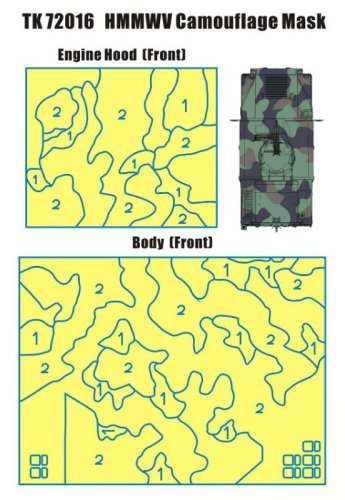 Go to product T-Model TK72016 - 1:72 Camouflage Mask Set for M1114 NATO
