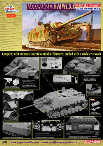 Go to product DRAGON 6589 - 1:35 Jagdpanzer IV L/70(V) Aug.1944 prod. w/ zimmerit