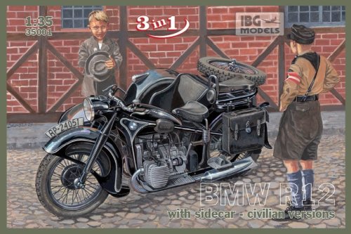 Go to product IBG 35001 - 1:35 BMW R12 with sidecar - civilian version