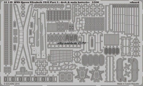 Go to product EDUARD 53149 - 1:350 HMS Queen Elizabeth 1943 pt 5 - deck & main batteries