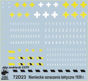 TORO MODEL 72D23 - 1:72 German tactical markings - September 1939
