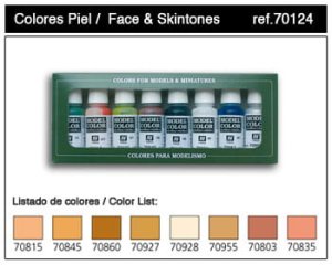 VALLEJO Model Color Set 70124 - Face & Skintones