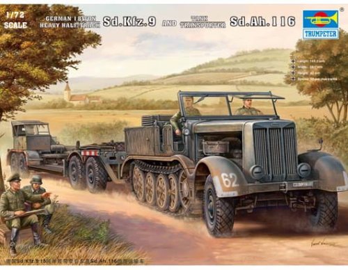 Go to product TRUMPETER 07275 - 1:72 German Sd.Kfz.9 (18t) Half-track & Sd.Ah.116 Trailer