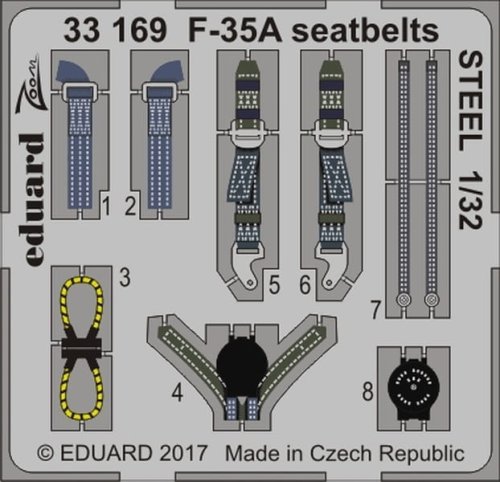 Go to product EDUARD 33169 - 1:32 F-35A seatbelts - Steel